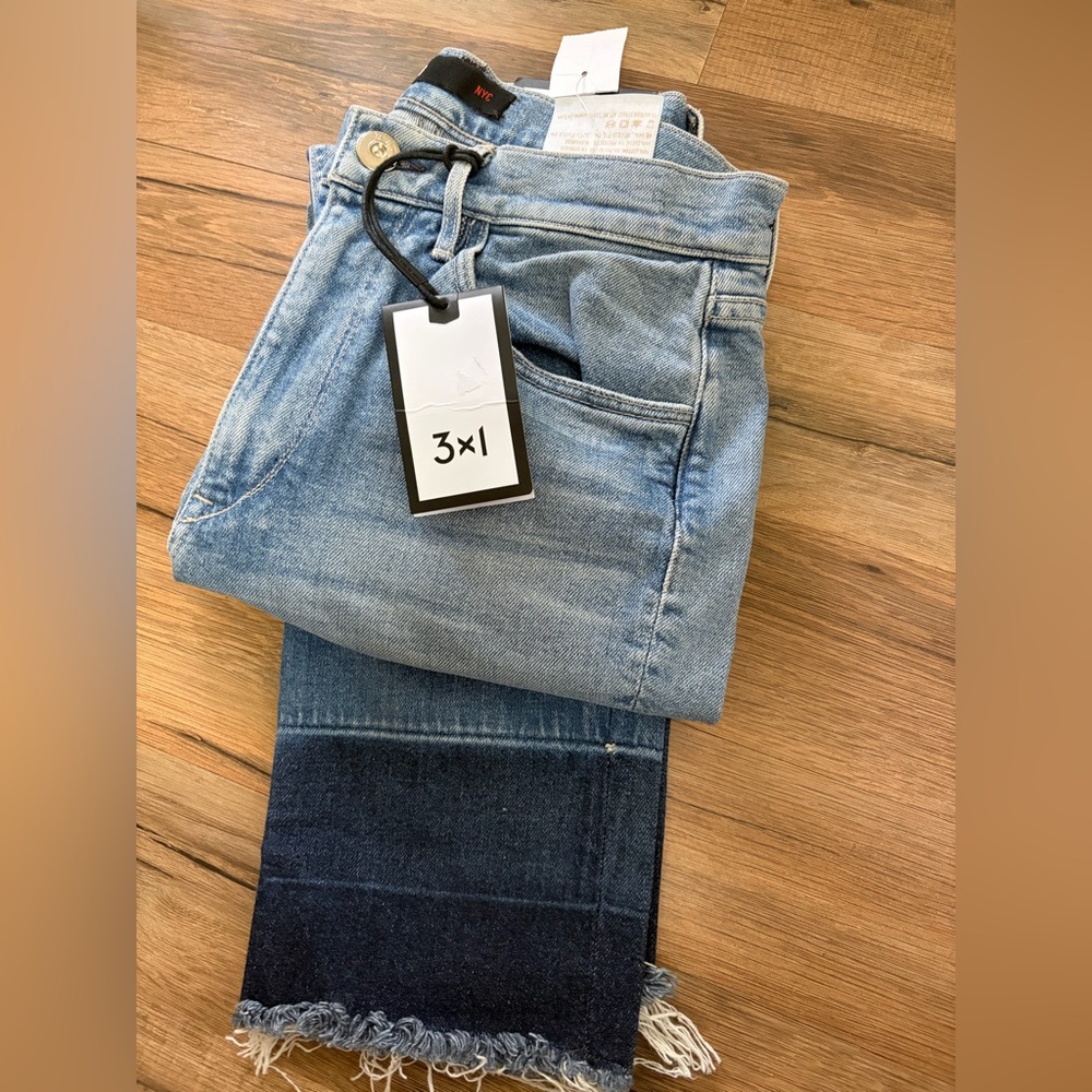 3x1 Women's Light and Dark Blue Jeans
